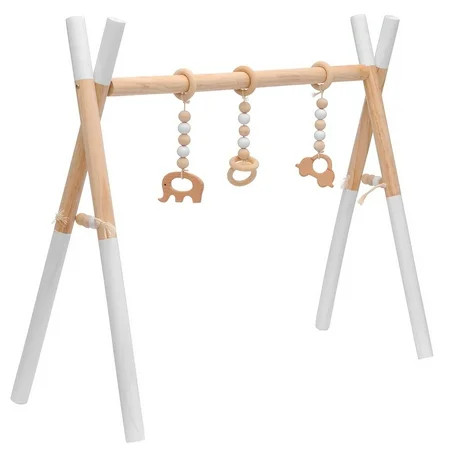 23 Inch Baby Infant Safety Wood Play Gym Rack, Toddler Newborn Activity Play Stand Station Hanging T | Walmart (US)