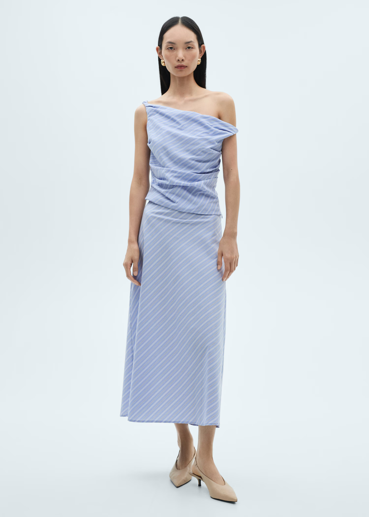 Striped midi skirt - Women | MANGO USA | Mango (US/MX/AU)