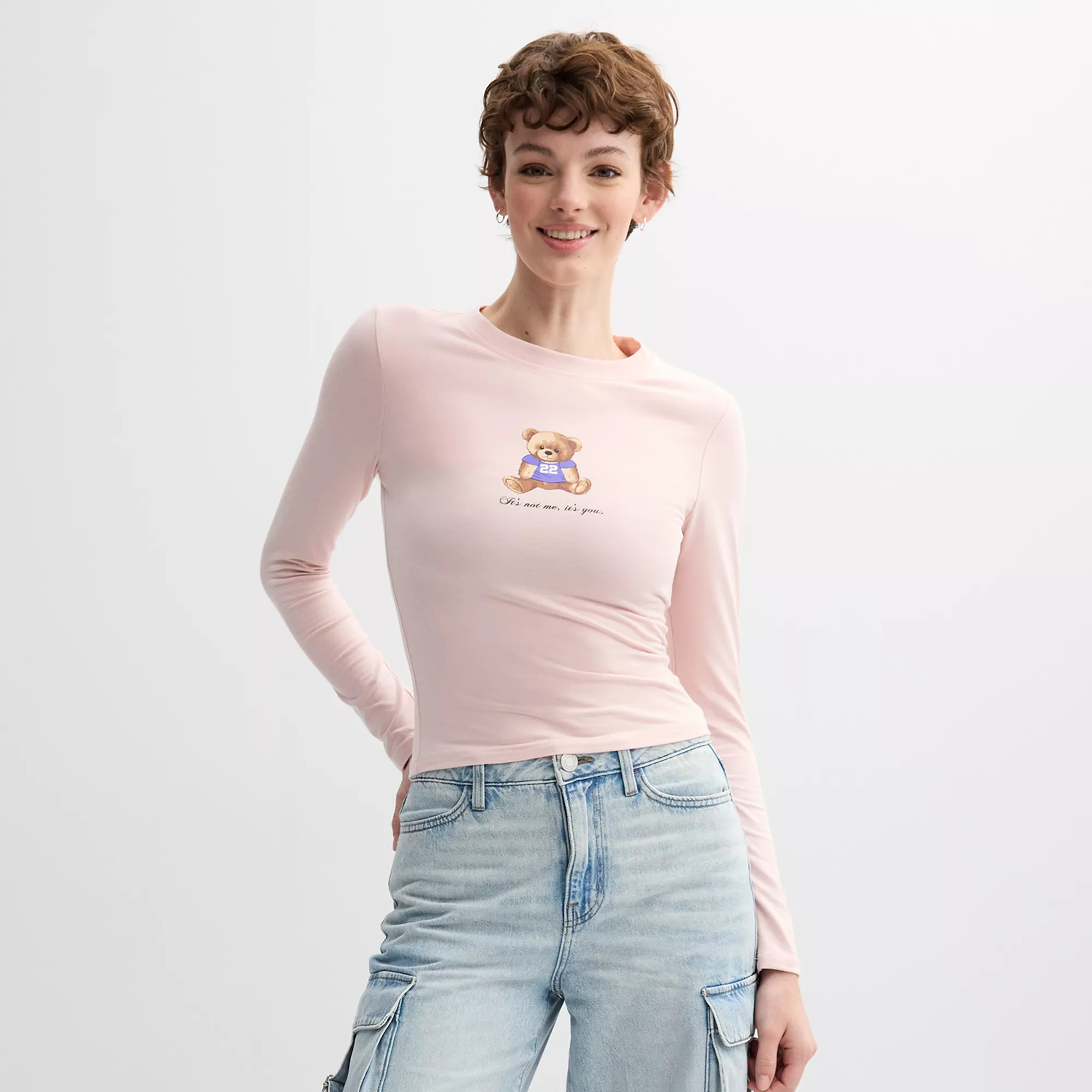 Juniors' Harper & Ivy Long Sleeve Baby Tee | Kohl's