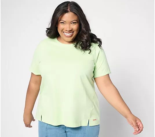 Peace Love World Angled Side Seam Tee Shirt - QVC.com | QVC