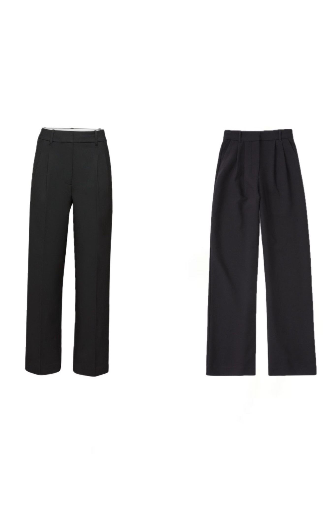 Left: The Effortless Pant™ - (Re)ssential
Right: A&F Sloane Tailored Wide Leg Pant