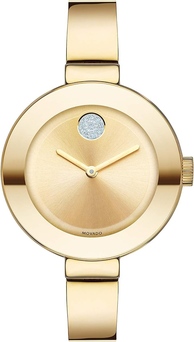 Movado Women's BOLD Bangles Yellow Gold Watch with a Flat Dot Sunray Dial, Gold (Model 3600201) | Amazon (US)