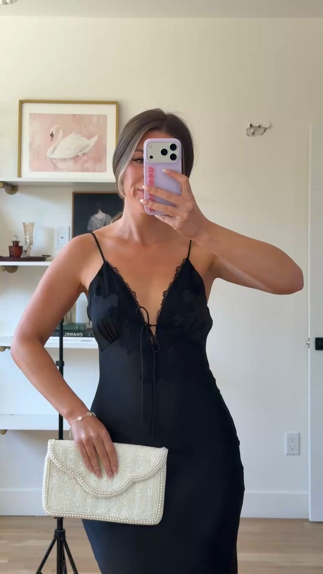 black satin slip dress with a lace-trimmed plunge neckline and tie detail fall wedding guest dress for every girl 💍

I’m 5’4” & wearing my usual smalls/2

electric picks code: emerson20 
lulus code: emerson20 (first purchase) 

fall wedding guest dresses, wedding guest dresses, cocktail dresses, semi-formal dresses, black tie wedding guest dresses, destination wedding guest dresses, garden party dresses, wedding guest outfit ideas, fall dresses, autumn dress

#LTKWedding #LTKU #LTKgrwm