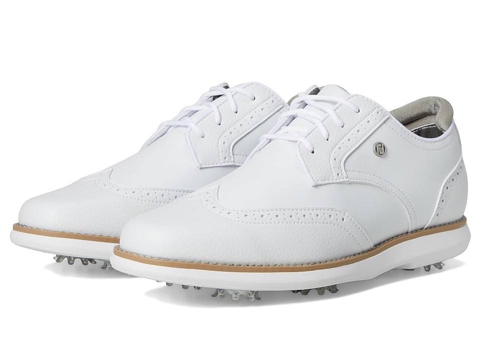 FootJoy Traditions Shield Tip Golf Shoes Women's Golf Shoes White/White/White : 9.5 M, Leather | Zappos