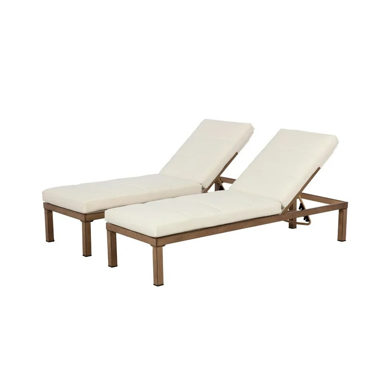 Better Homes and Gardens Marlow Chaise Lounge Chairs, Adjustable Back, Creme | Walmart (US)