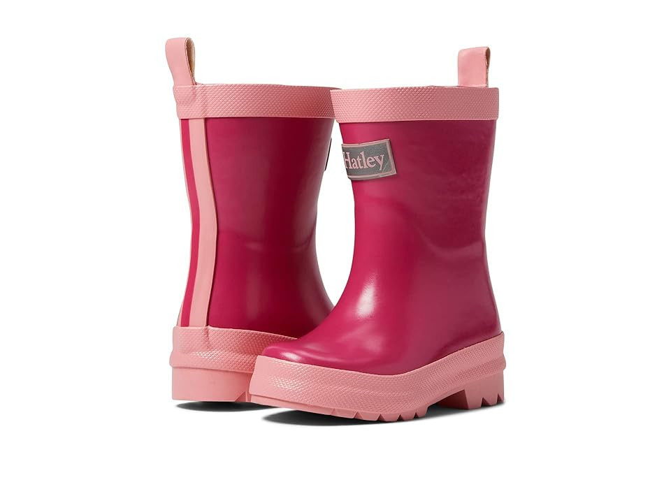 Hatley Kids Shiny Rain Boots (Toddler/Little Kid) Girl's Shoes Pink : 2 Little Kid M, Manmade | Zappos
