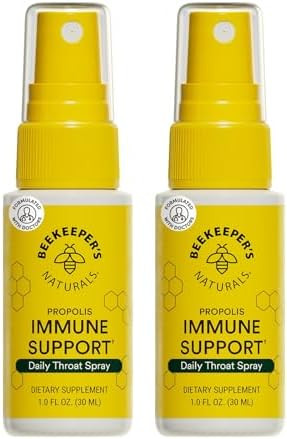 Beekeeper's Naturals Propolis Throat Spray, Natural Immune Support & Sore Throat Relief - Antioxi... | Amazon (US)