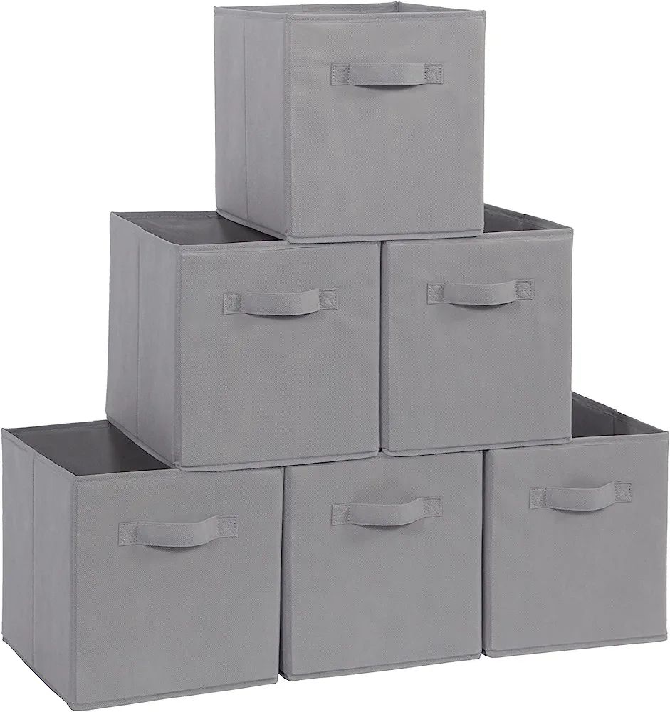 STORAGE MANIAC Storage Cubes, 11 Inch Collapsible Storage Bins with Handles, 6 Pack Fabric Foldab... | Amazon (US)