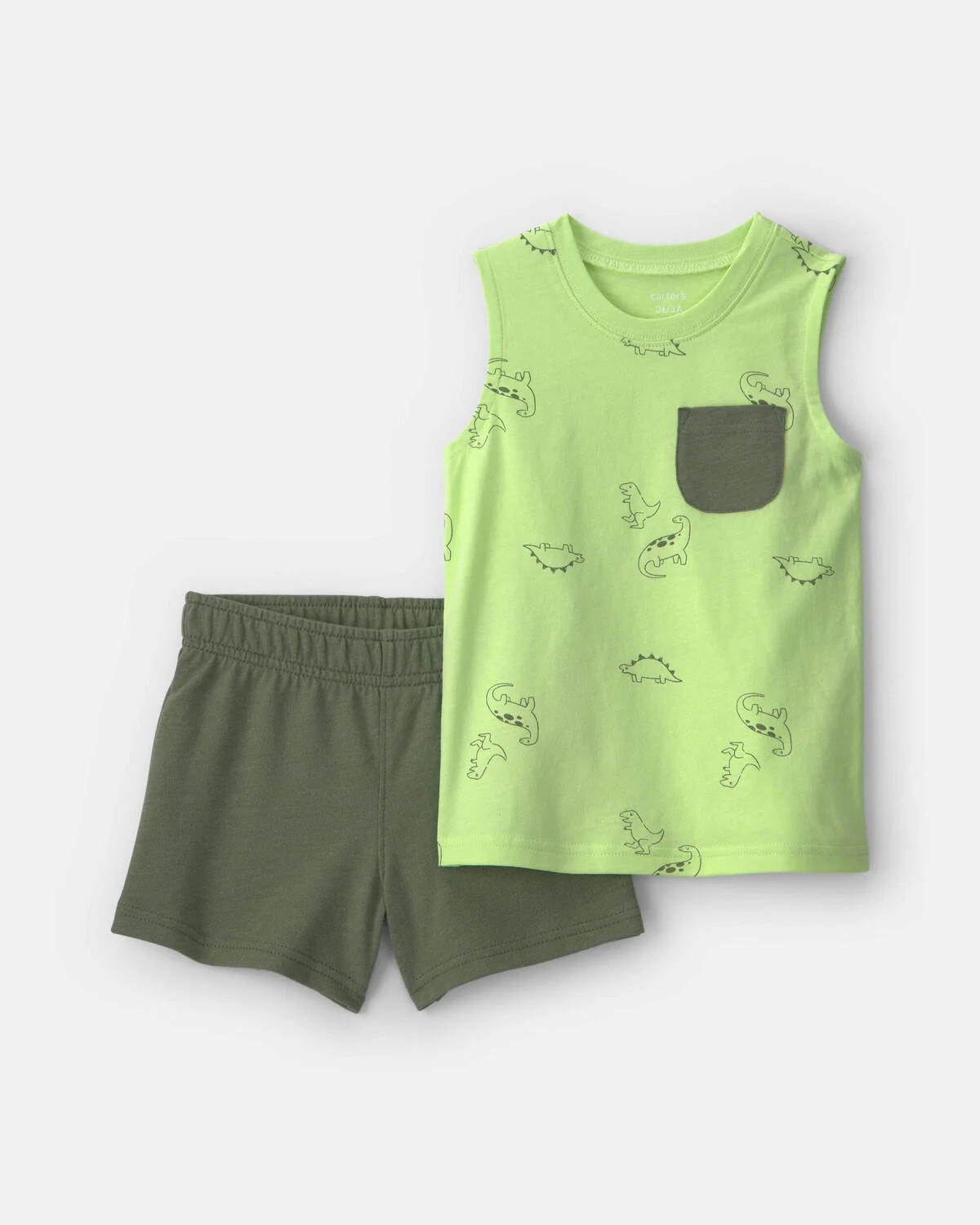 Toddler Boy 2-Piece Dinosaur Top & Short Set - Green | Carter's Inc