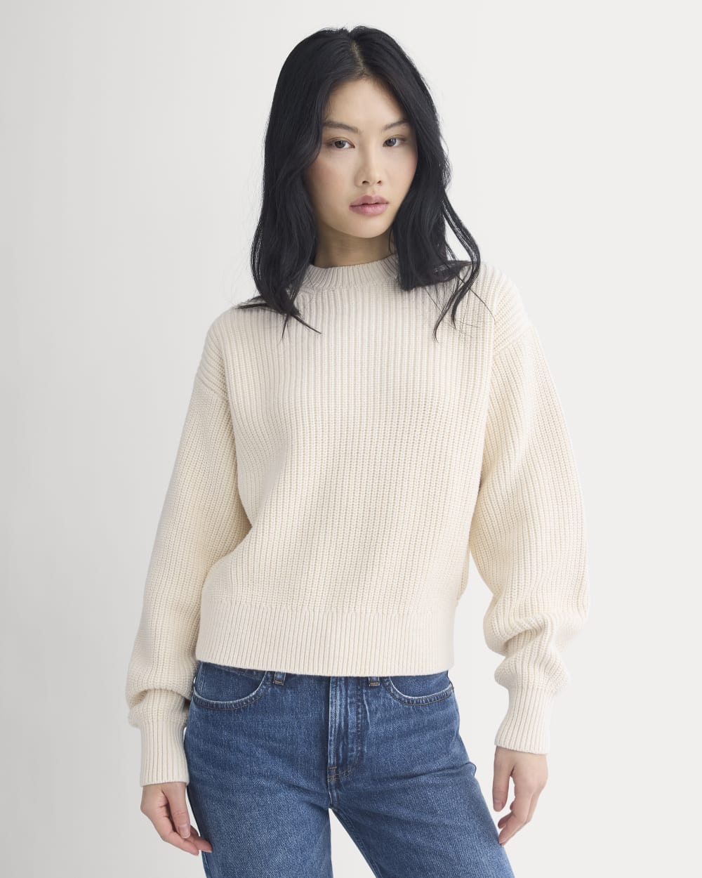 Cropped Ribbed Crew in Everyday Cotton | Skywriting | Everlane