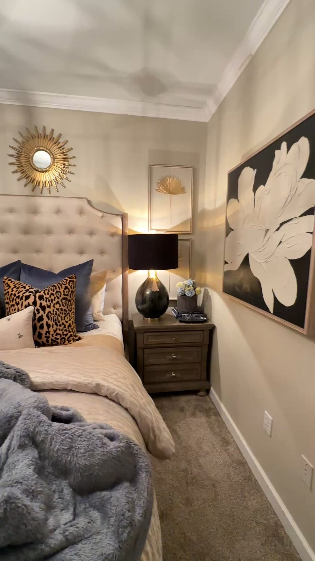 Leopard and baby blue bedroom #ltkhome #bedroomm