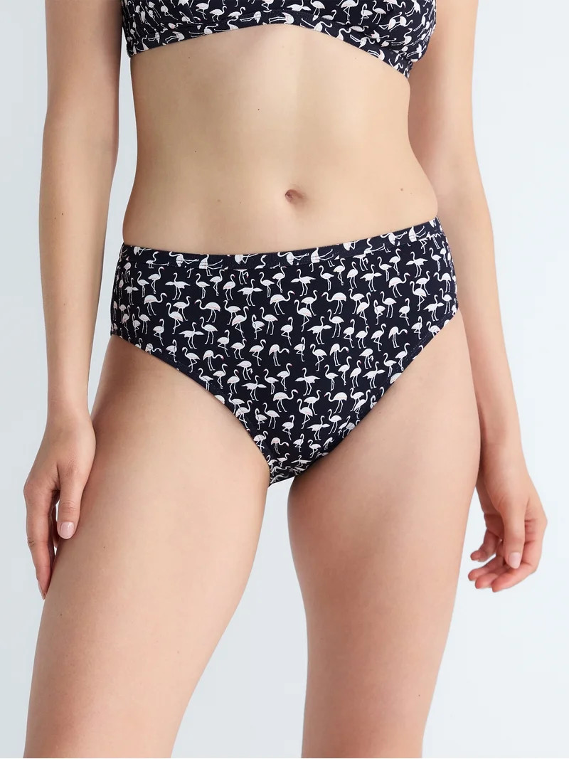 Free Assembly Women's and Women's Plus Banded High Waisted Print Bikini Bottoms, Sizes XS-3X - Wa... | Walmart (US)