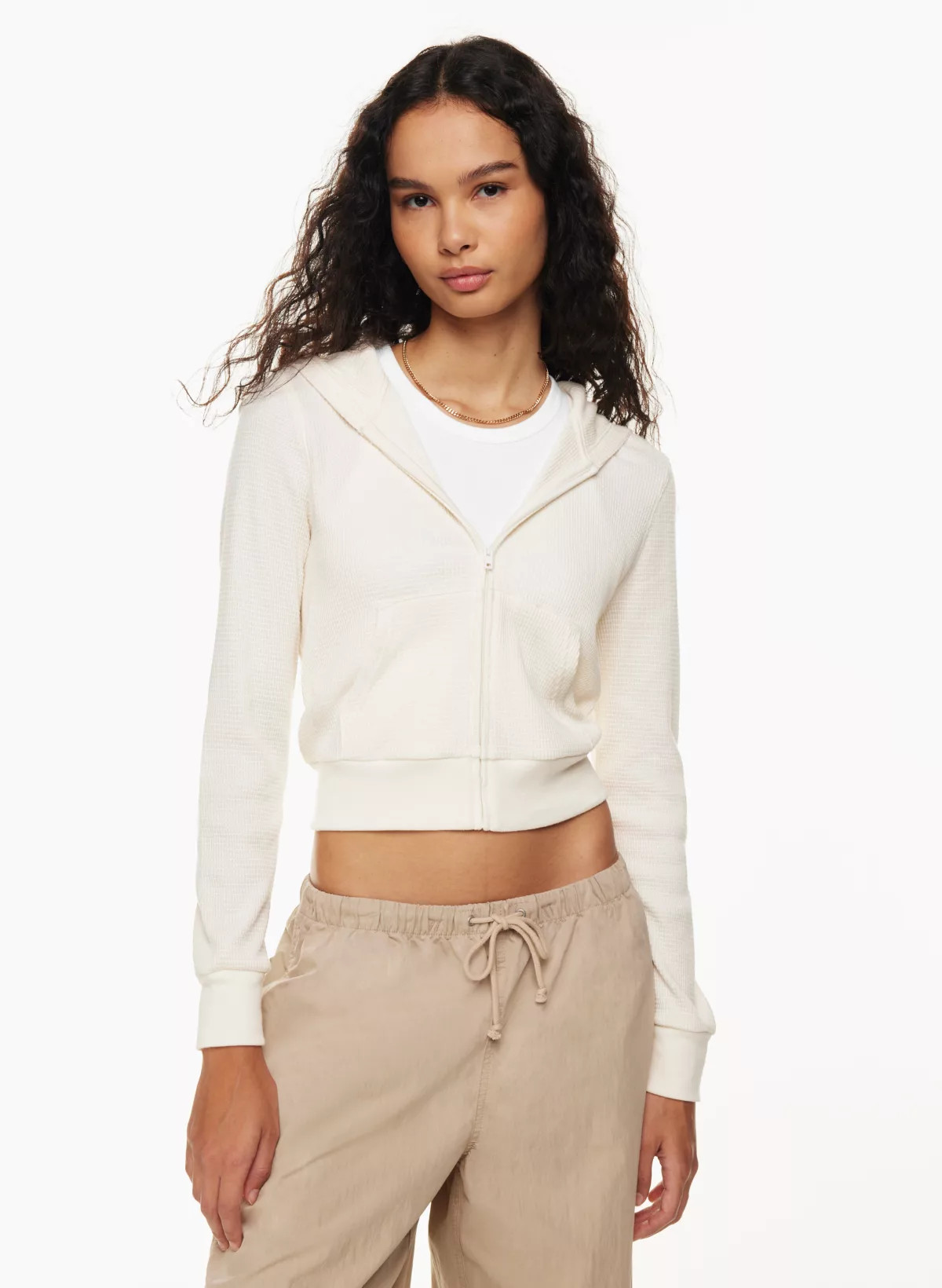 WAFFLE ZIP HOODIE | Aritzia