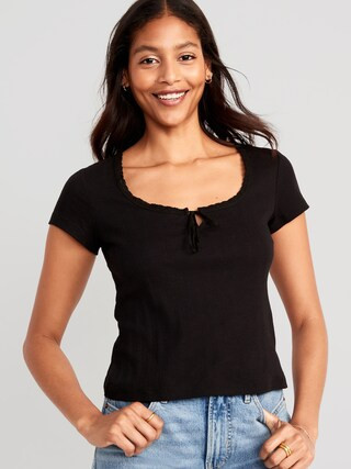 Pointelle-Knit Top for Women | Old Navy (US)