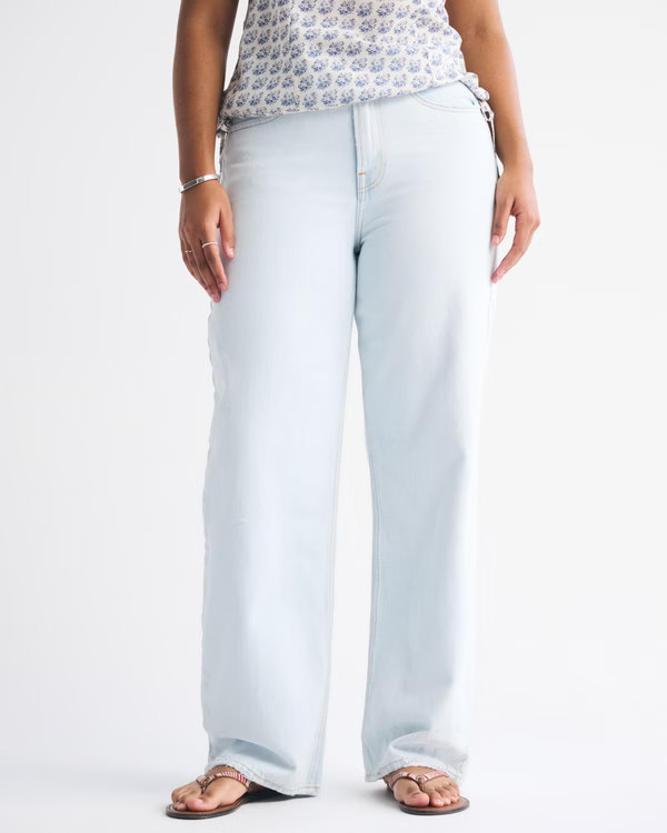 Women's Curve Love Mid Rise Slouchy Jean | Women's Bottoms | Abercrombie.com | Abercrombie & Fitch (US)