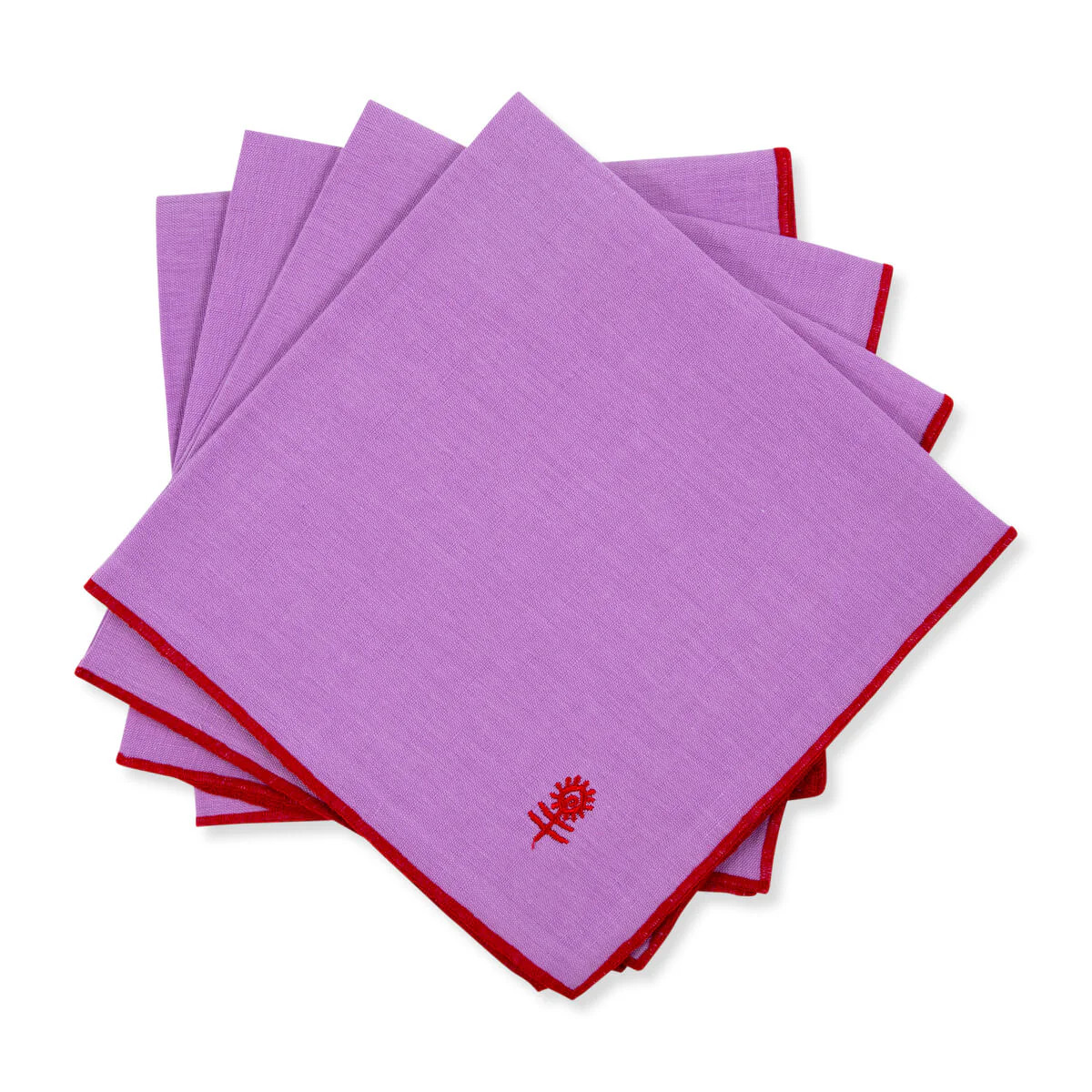 Icon Linen Napkin - Lilac + Cherry | Furbish Studio