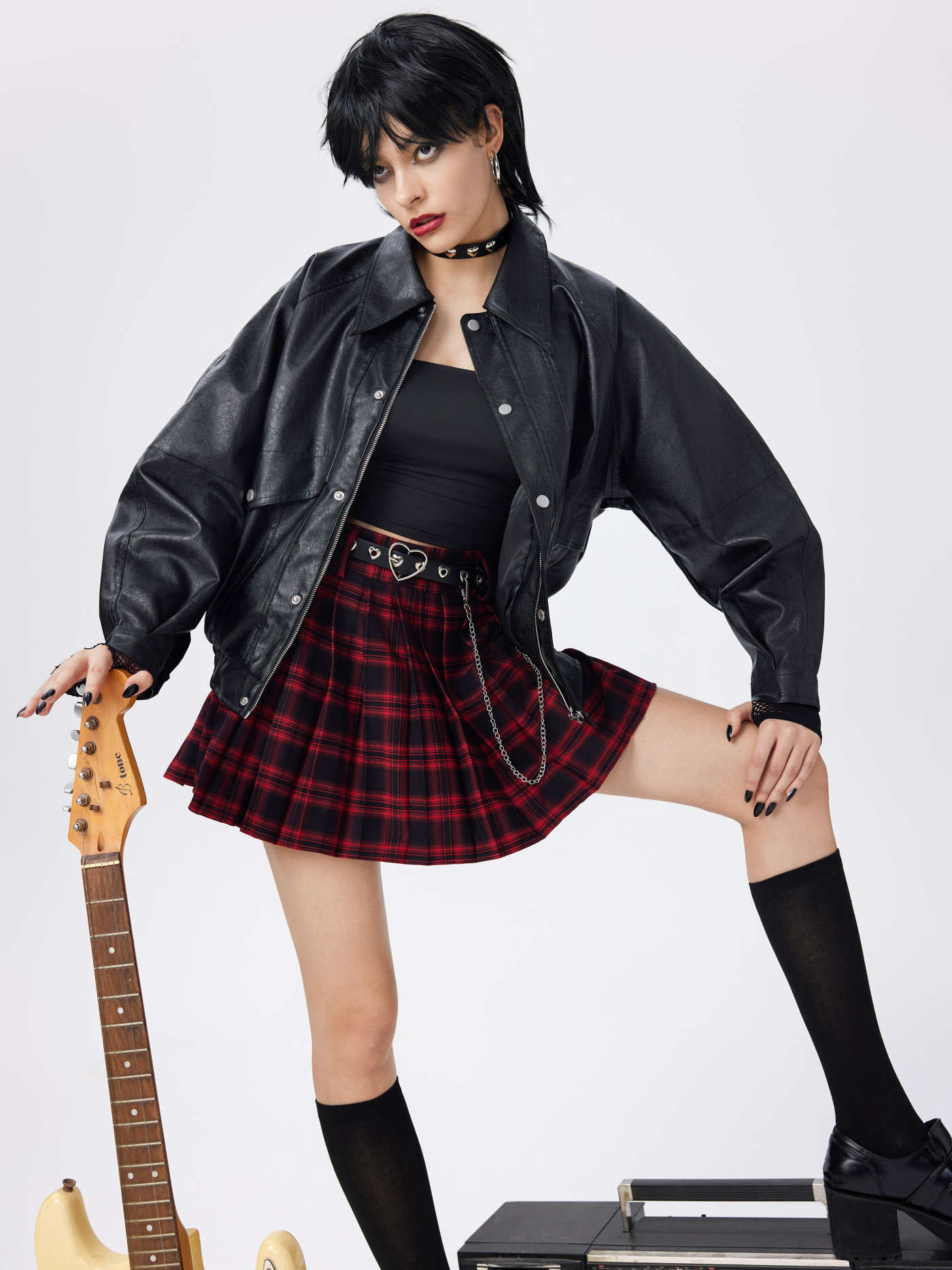 Faux Leather Zipper Jacket | Cider