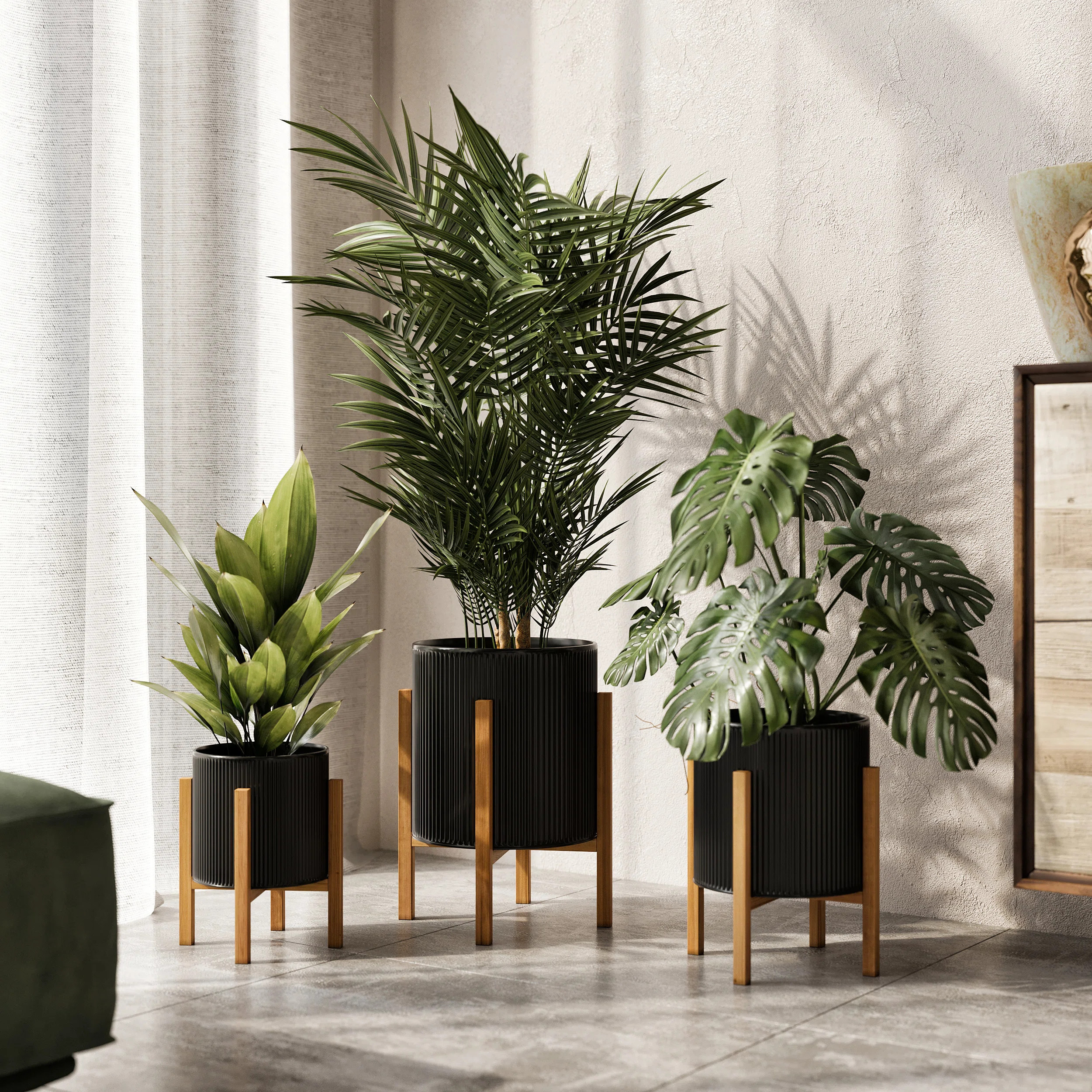 George Oliver Laurelle Everett Pot with Kinsley Base - Set of 3 | Wayfair | Wayfair North America