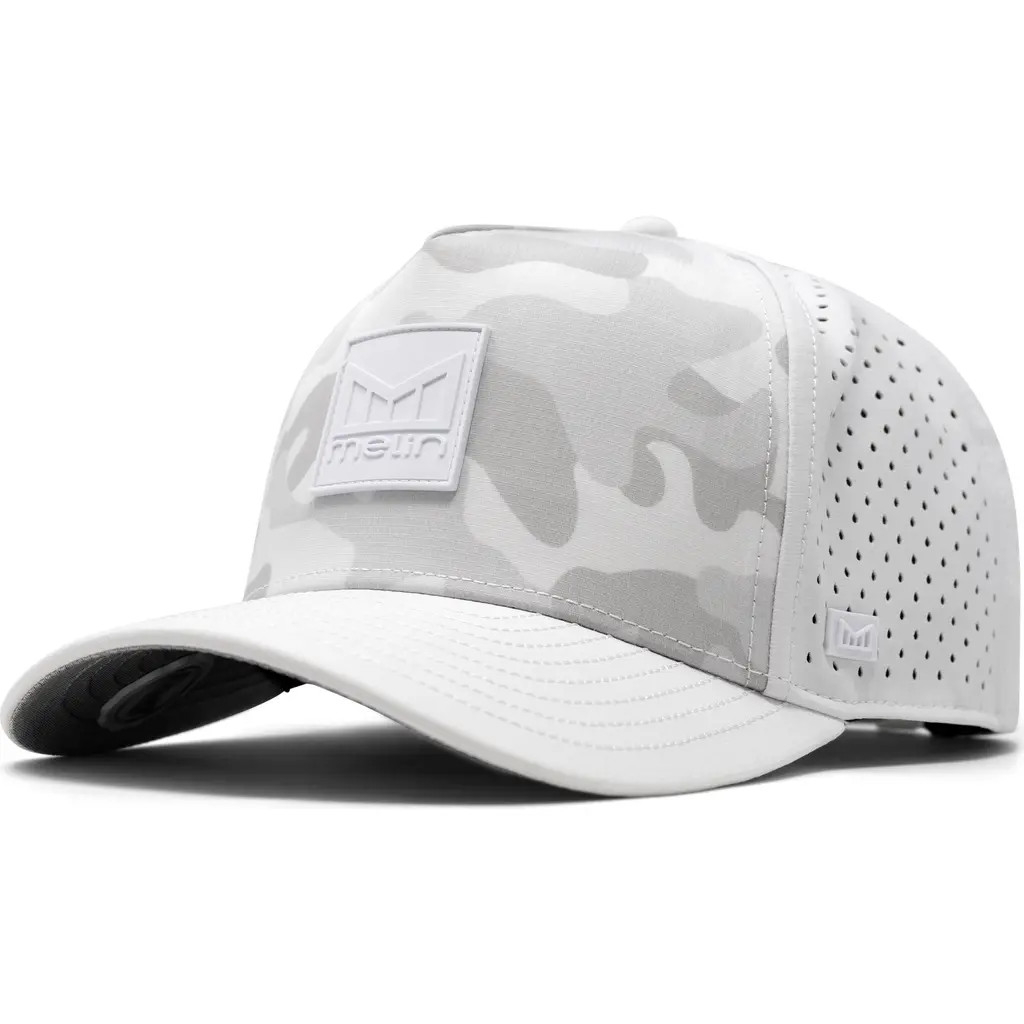 Melin Odysea Stacked Hydro Performance Snapback Hat in Snow Camo at Nordstrom, Size X-Large | Nordstrom