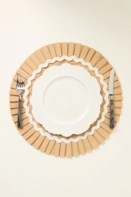 Ruby Rickrack Pleated Round Placemat | Anthropologie (US)