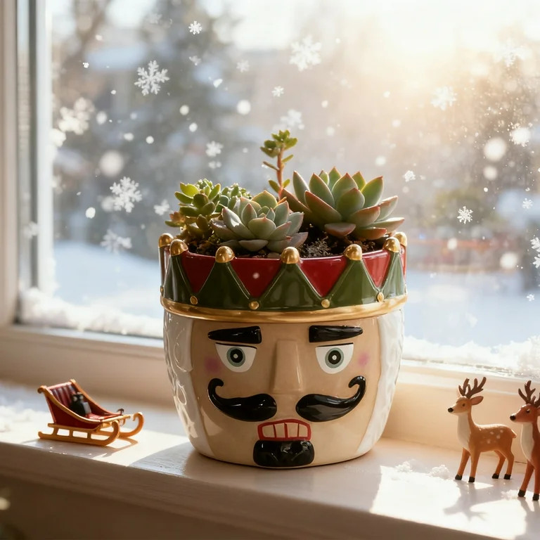Resin Nutcracker Decorative Pot Christmas Decoration, Multicolor, 5" | Walmart (US)