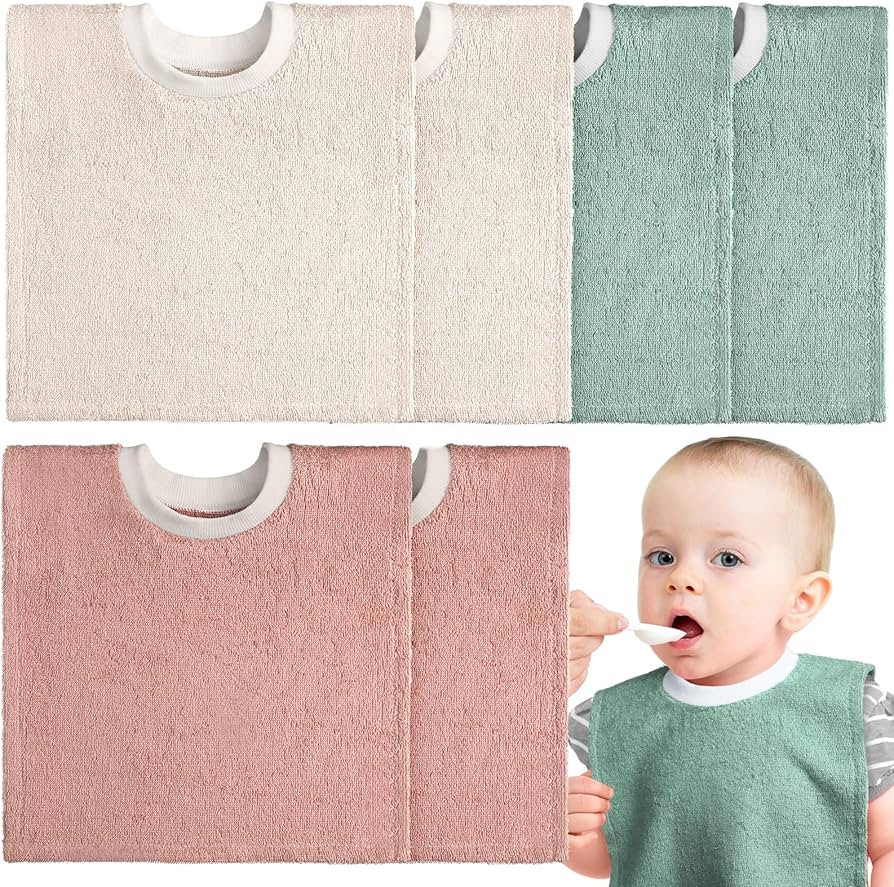 Foaincore 6 Pcs Pullover Baby Bibs Cotton Terry Toddler Absorbent Infant for Feeding and Drooling... | Amazon (US)