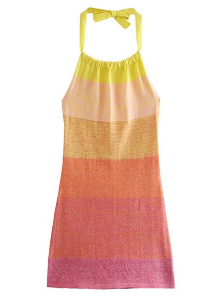 'Scarlette' Halter-neck Sunrise Knitted Dress | Goodnight Macaroon