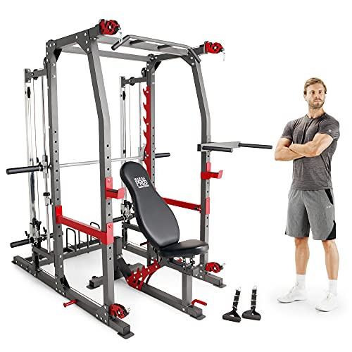 Marcy Smith Machine Home Gym System SM-4903, All-in-One Strength Training Cage with Weight Bench, Pulley, Squat Rack & Workout Stations for Full Body Workouts | Amazon (US)