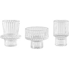 Lysenn Clear Glass Candle Holders for Pillar Candles, Taper Candles, Tealight Candles - Premium M... | Amazon (US)