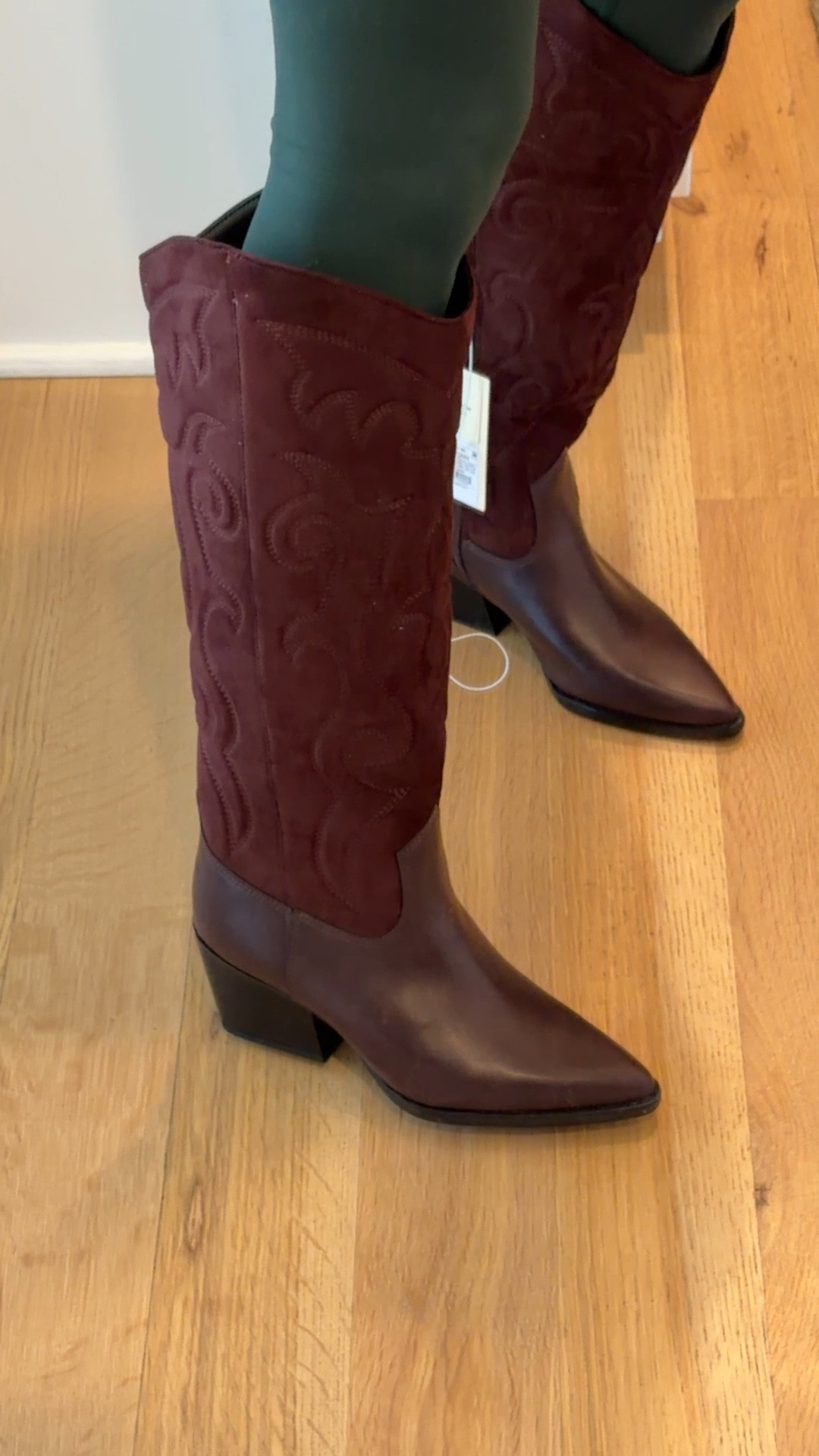 Gorgeous western boots in a burgundy color with a memory foam heel and pointed toe. So comfortable! Go down half a size. ￼

#LTKWedding #LTKTravel #LTKmomlife