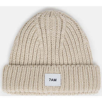 7AM Enfant | Chunky Rib Knit Beanie, Sand (Beige, Size Kid) | Maisonette | Maisonette