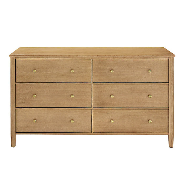 Sidney Wide Dresser with 6 Deep Drawers & Natural Grain Mahogany Craftsmanship | Ballard Designs, Inc.