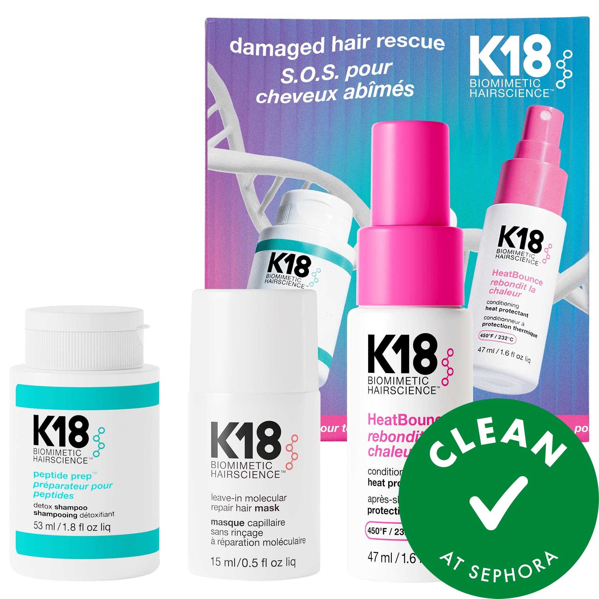 K18 Biomimetic Hairscience Damaged Hair Rescue Minis Gift Set | Sephora (US)