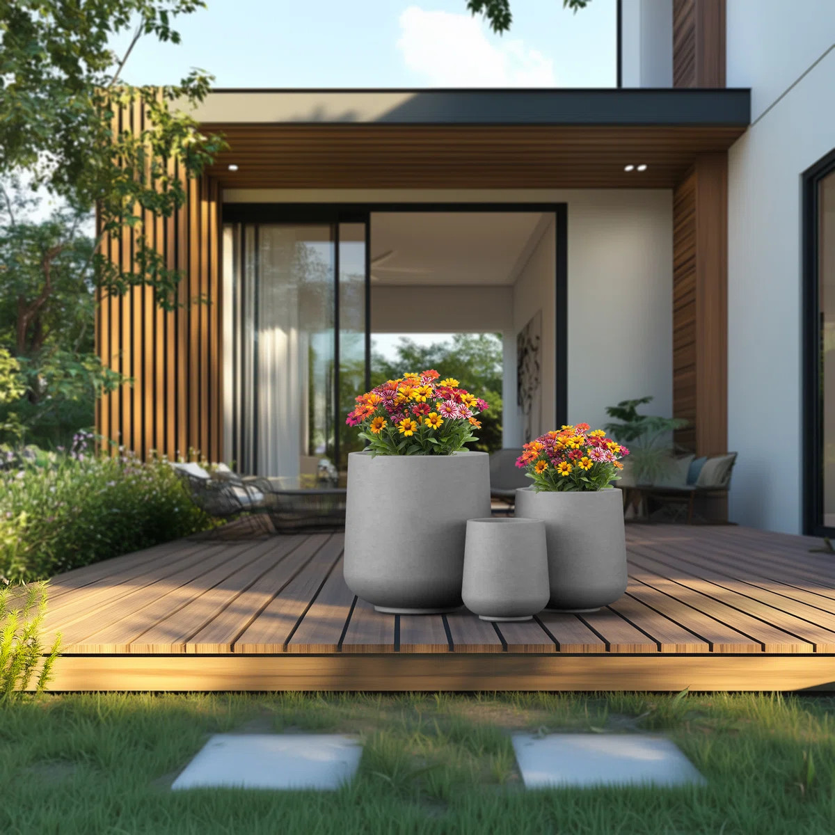 Brennus 3-Piece Cement Pot Planter Set | Wayfair North America