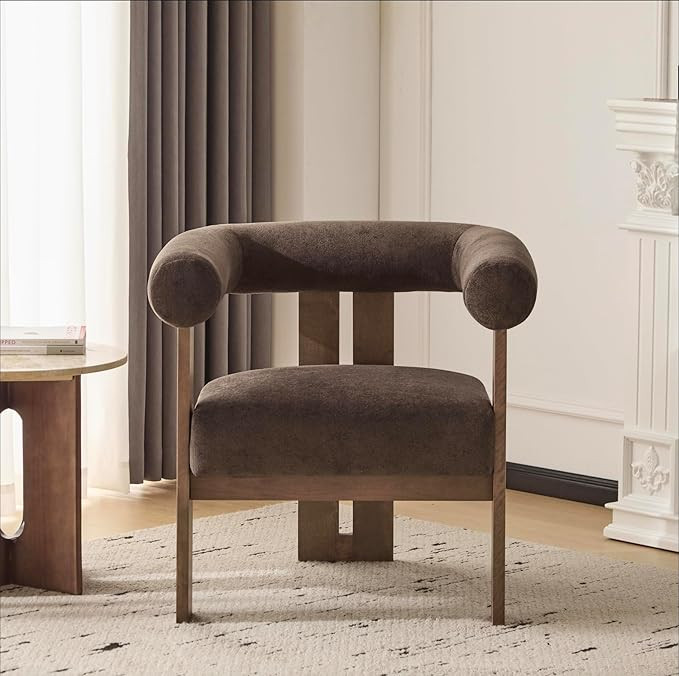 Christopher Knight Home Rones Modern Velvet Upholstered Accent Chair, Wooden Living Room Club Cha... | Amazon (US)