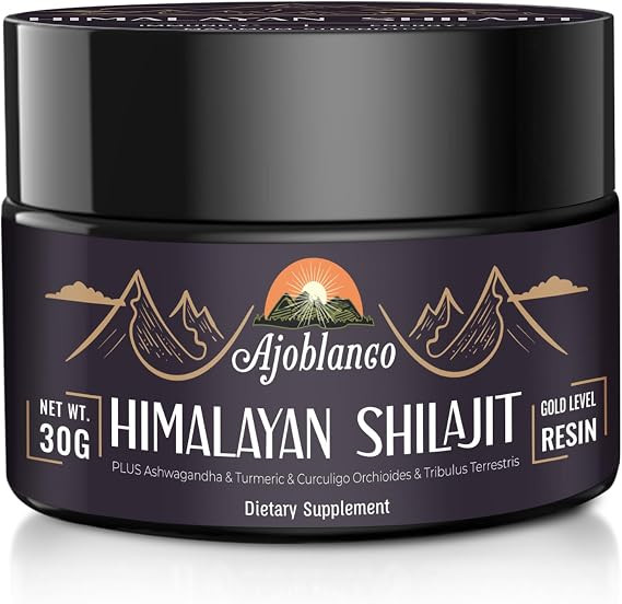 Ajoblanco 600mg Shilajit Pure Himalayan Organic Shilajit Resin - Himalayan Shilajit Resin with Or... | Amazon (US)