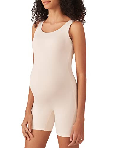 POSHDIVAH Women's Maternity Bodysuit Pregnancy Shapewear Sleeveless Tank Top Shorts Romper Jumpsuit for Photoshoot Beige XX-Large | Amazon (US)
