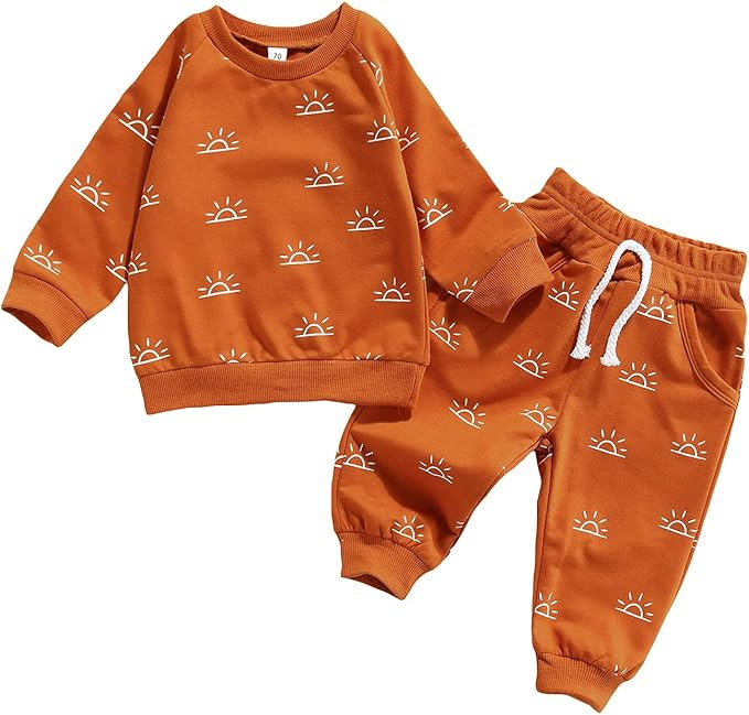 0-24M Flower Newborn Infant Baby Girl Clothes Set Long Sleeve Sweatshirts Tops Pants Outfits | Amazon (US)