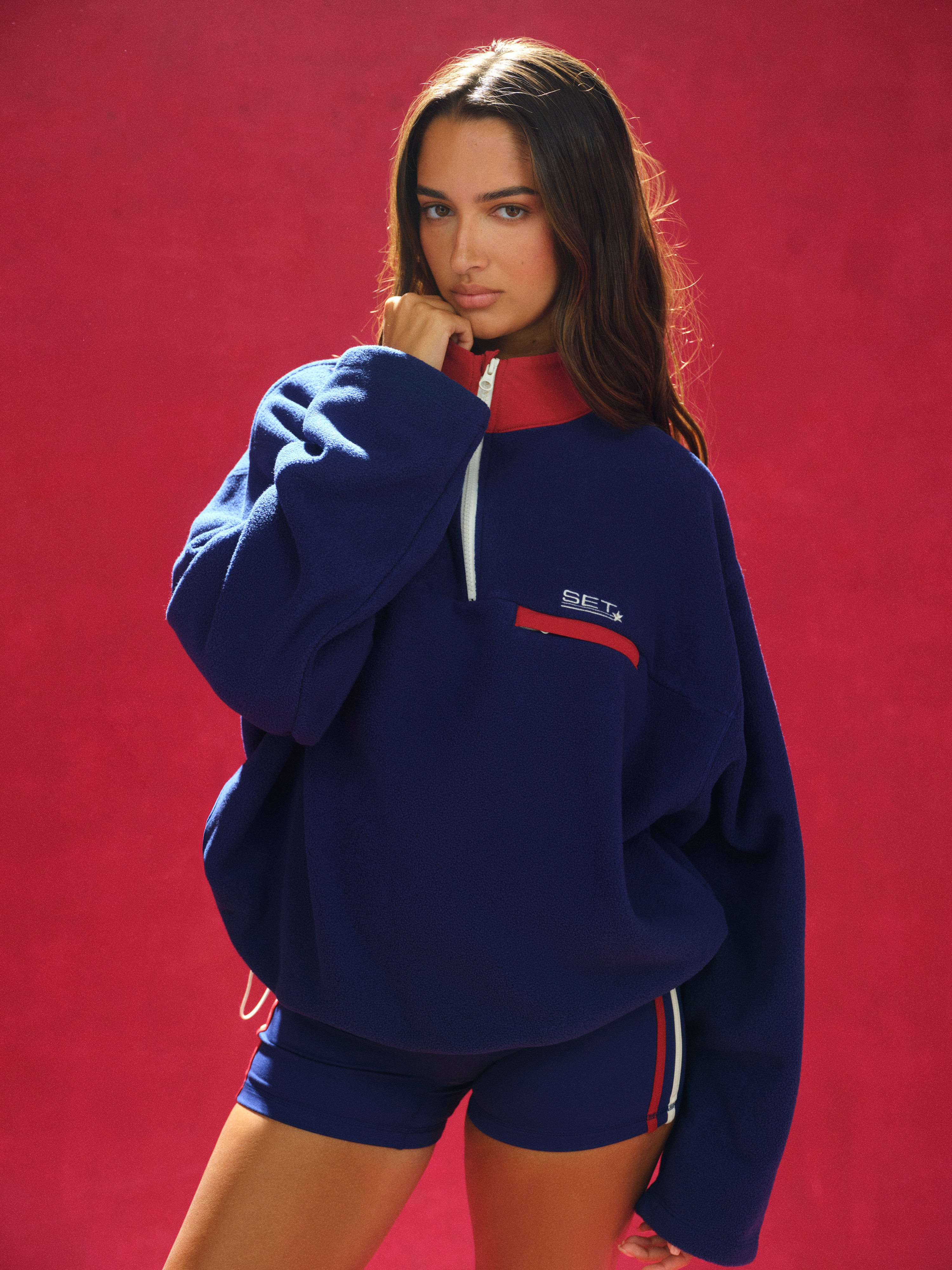 MICROFLEECE/NYLON DUET VINTAGE PULLOVER - FIREWORK | SET Active