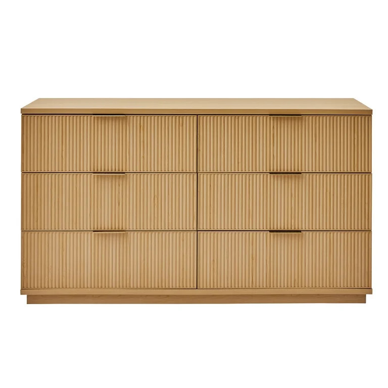 Better Homes & Gardens Lillian Fluted 6 Drawer Dresser, Natural Pine Finish | Walmart (US)