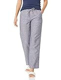 Amazon Essentials Women's Linen Blend Drawstring Relaxed Fit Wide Leg Pant (Available in Plus Size), Grey Vertical Stripe, X-Small | Amazon (US)
