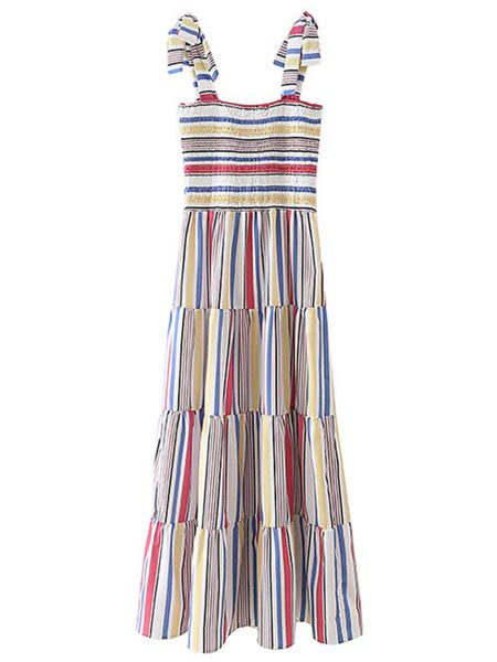'Layla' Rainbow Striped Maxi Dress | Goodnight Macaroon