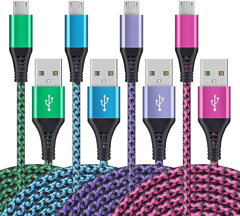 Micro USB Cable, [4Pack/3Ft] Android USB Male to Micro B Charger Cord, Fast Charging Speed Data W... | Amazon (US)