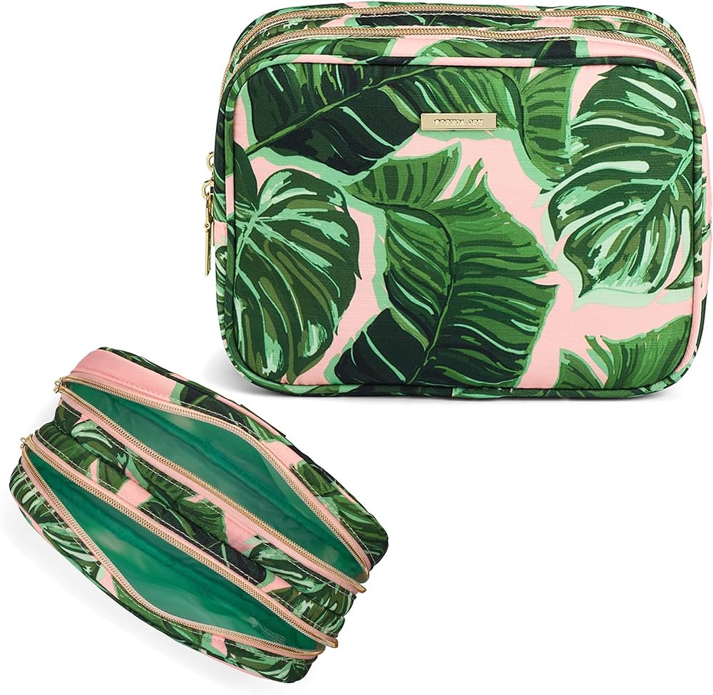 Conair Makeup Bag - Travel Toiletry Bag - Cosmetic Bag - Toiletry Bag for Women - Double Zip Orga... | Amazon (US)