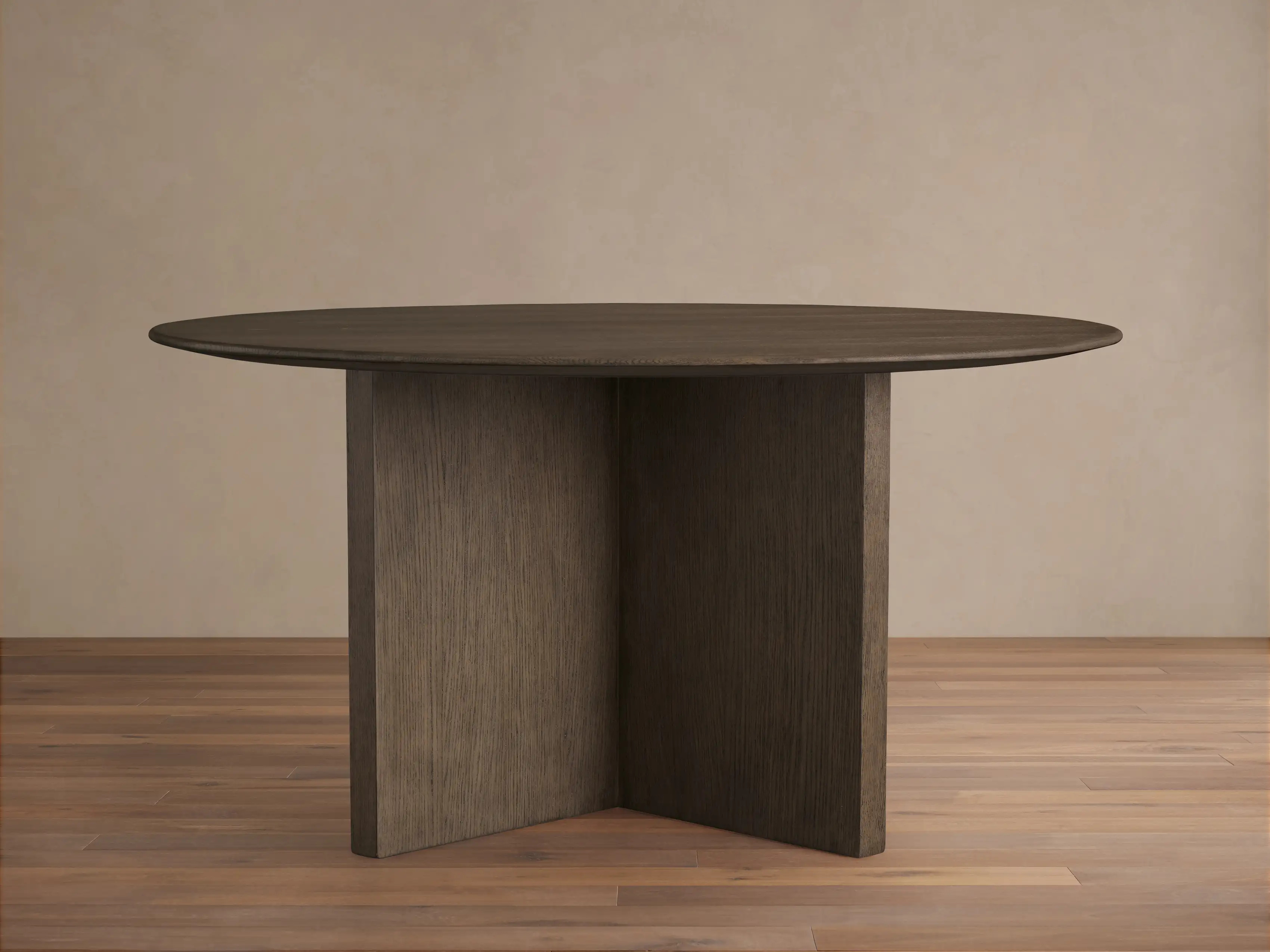 Saint Germain Round Wood Top Dining Table with Wood Clement Base | Arhaus