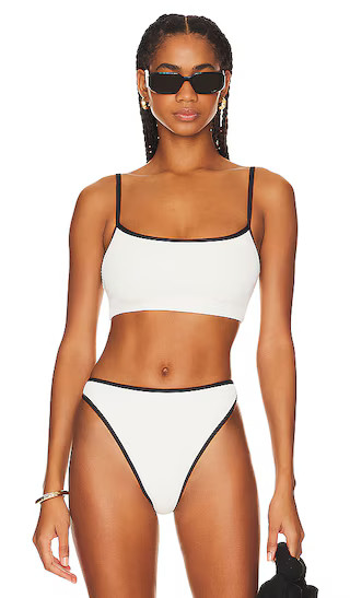 Adalyn Bikini Top in Cream & Black | Revolve Clothing (Global)