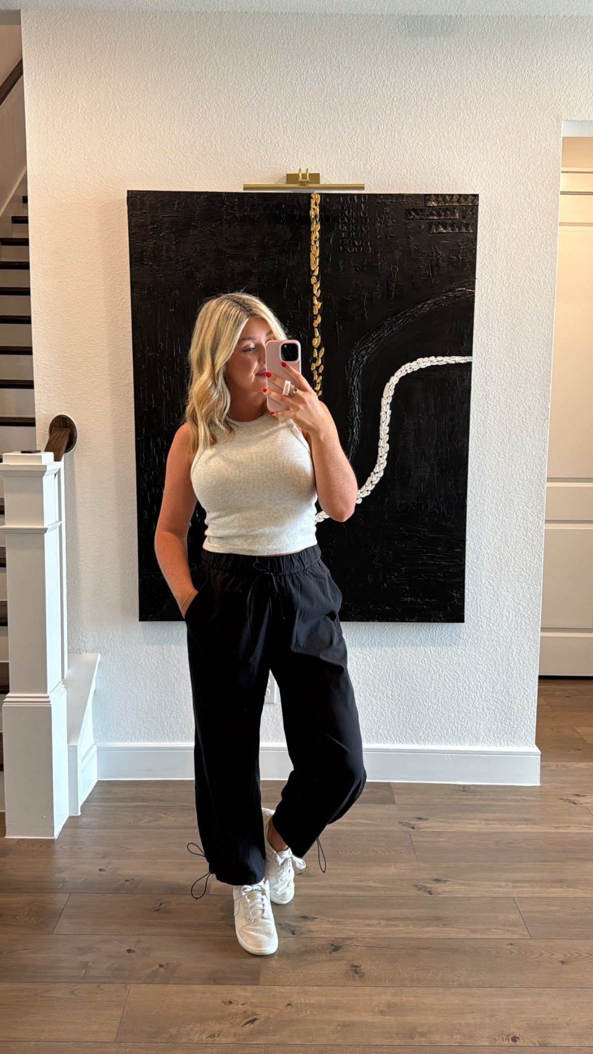 Size medium pants and tank. Large sports bra 

#LTKMidsize #LTKStyleTip