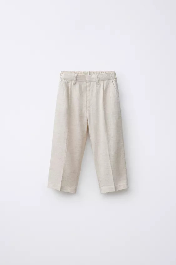 LINEN BLEND SUIT PANTS | Zara US