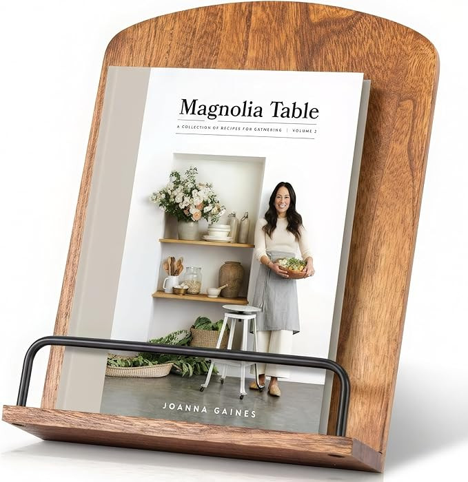 Beautiful Cookbook Stand for Your Kitchen Counter - Solid Wood Stand Easily Keeps Cook or Recipe ... | Amazon (US)