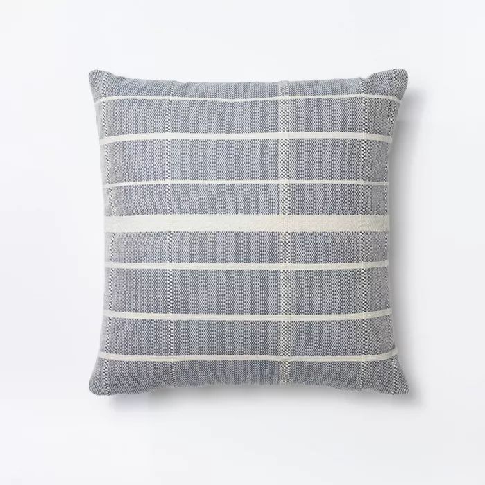 Woven Striped Square Pillow Blue/Cream - Threshold™ designed with Studio McGee | Target
